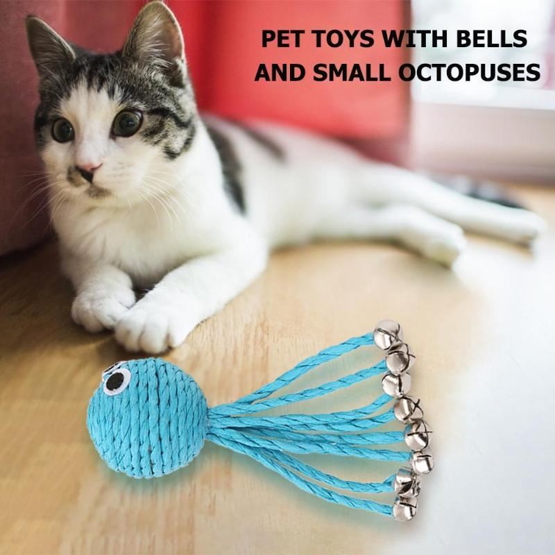 octopus vorm hond kat plagend bel speelgoed