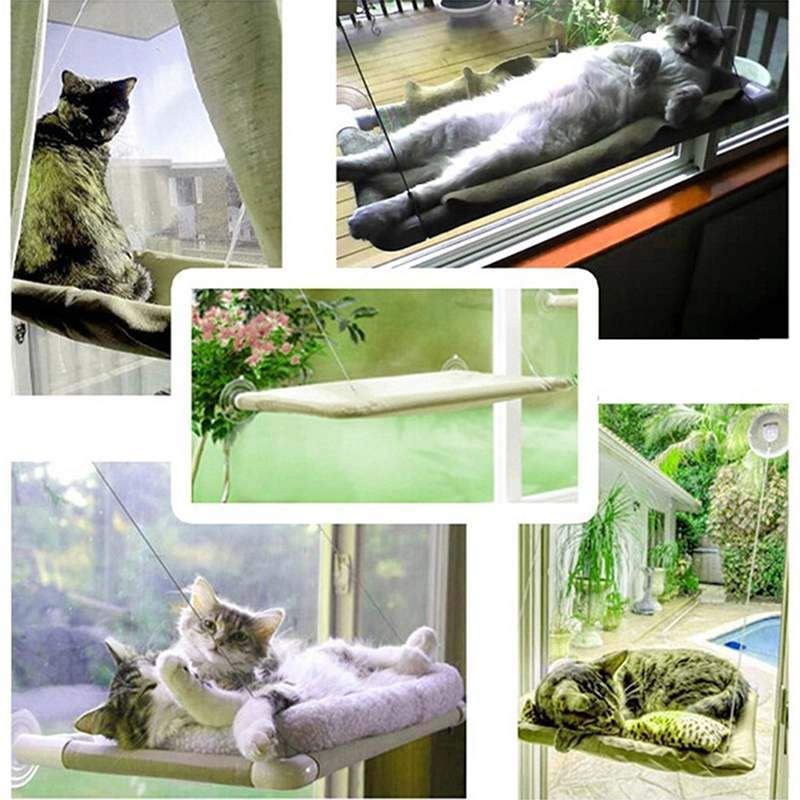 op het raam gemonteerde kattenhangmat