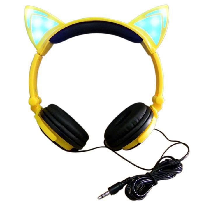 opvouwbare led-flitsende kat-headset