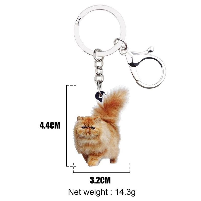 pluizige kat sleutelhanger