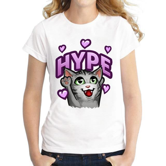 purrfectly hype kat bedrukt t-shirt