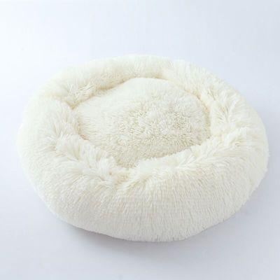 rond pluizig huisdierbed
