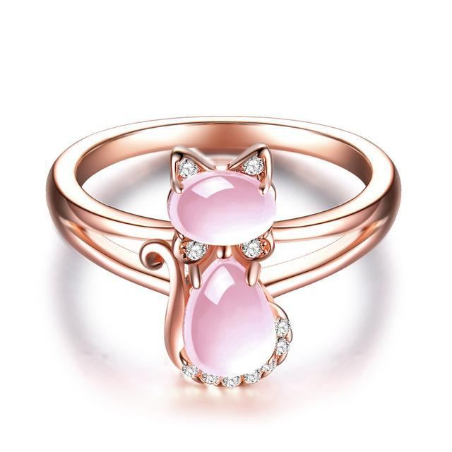 rose gouden kat ring sieraden