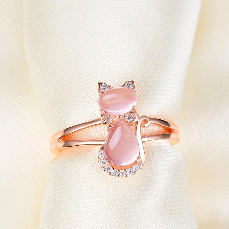 rose gouden kat ring sieraden