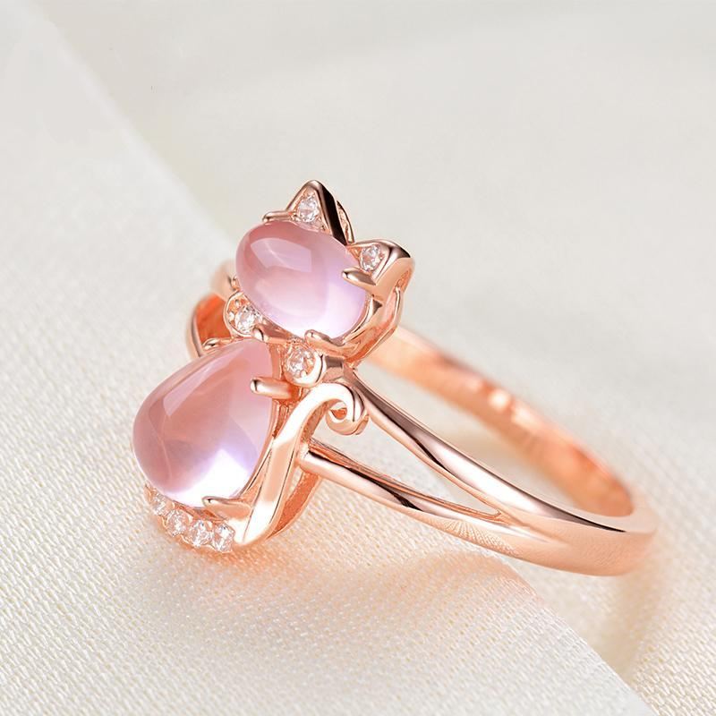 rose gouden kat ring sieraden