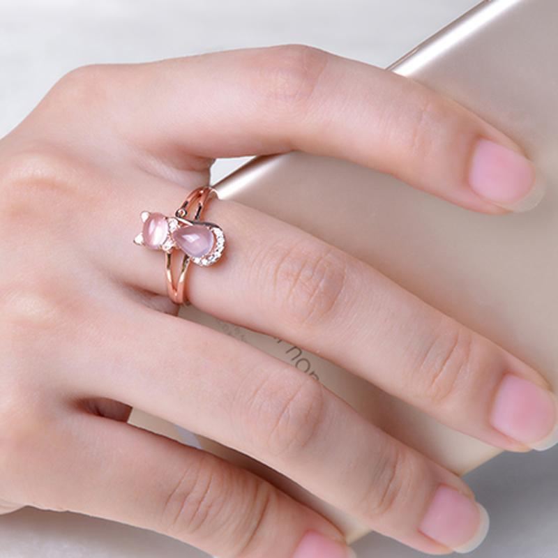rose gouden kat ring sieraden