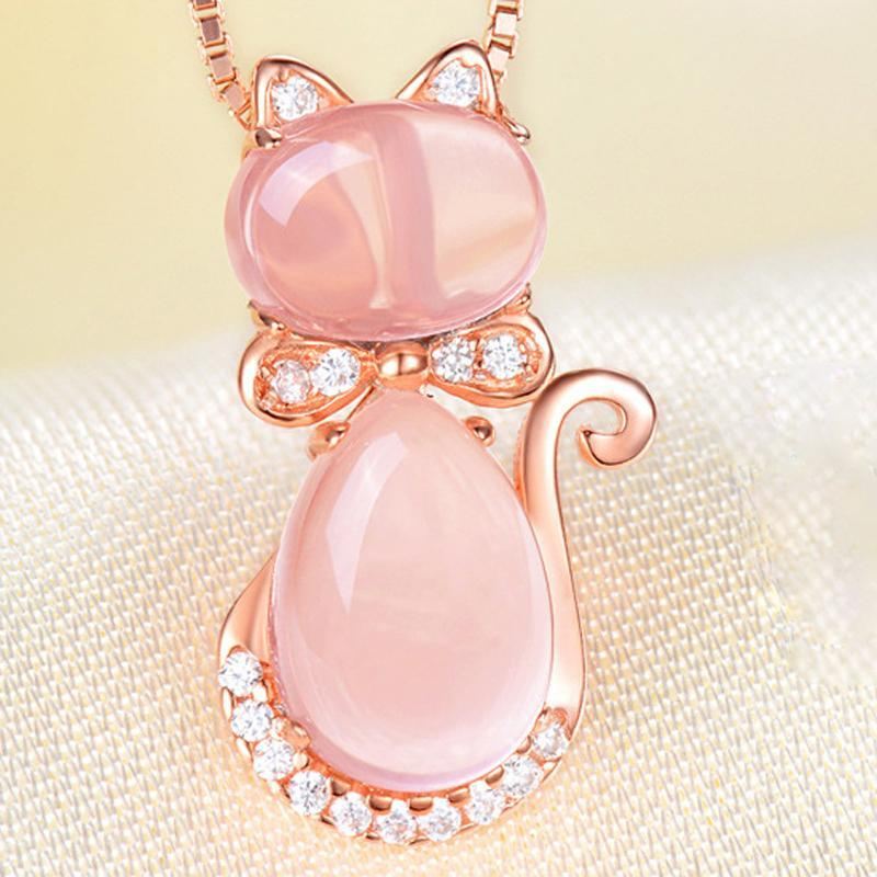 rosé goudkleurige kat ketting