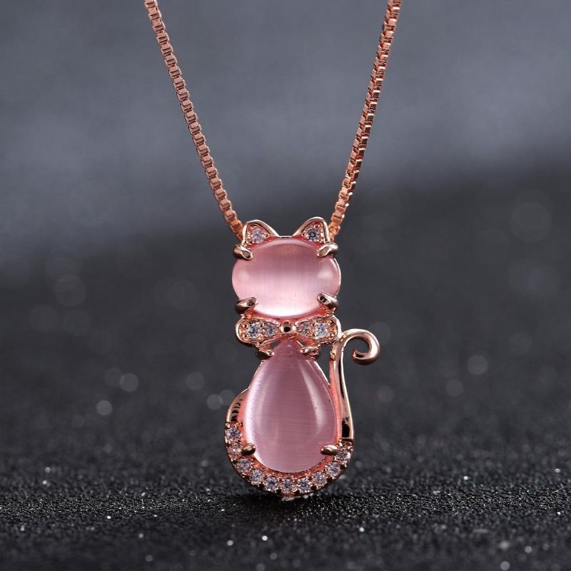 rosé goudkleurige kat ketting