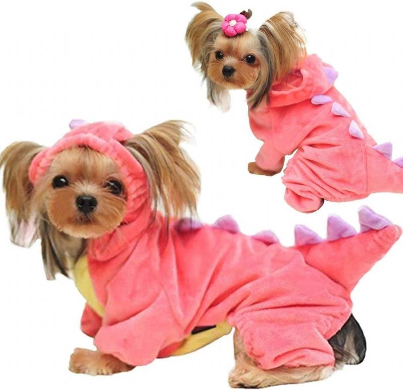 roze schattige dinosaurus stijl huisdier kostuum kleding