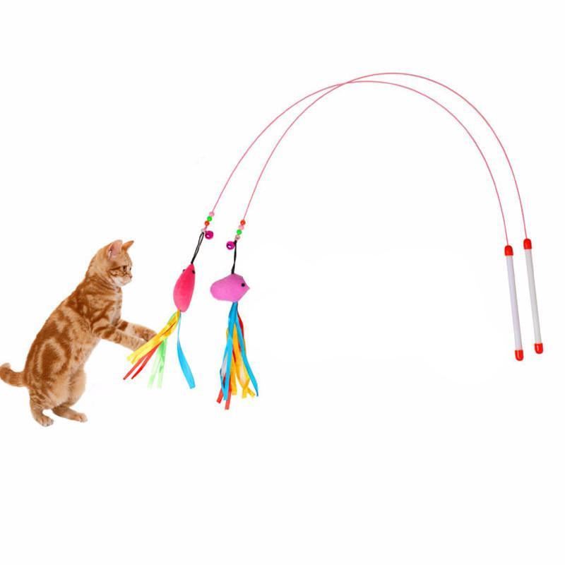 schattig design kattenspeeltje met veren