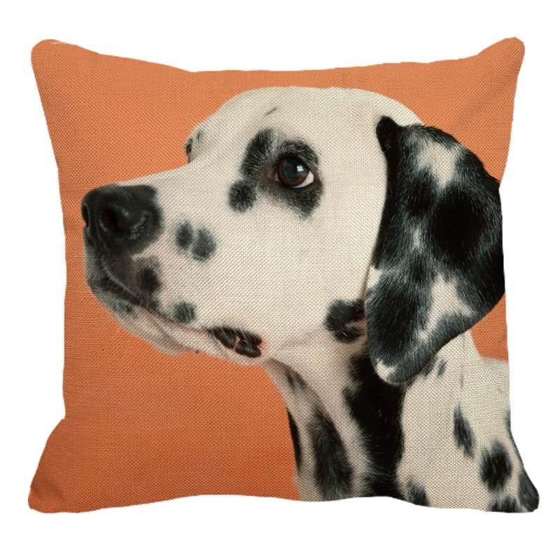 schattig linnen kussensloop met dalmatische print