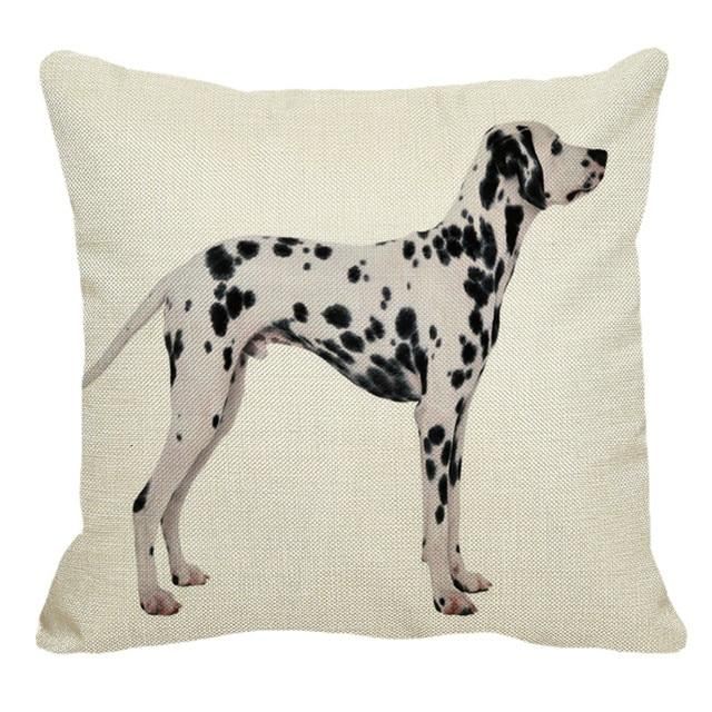 schattig linnen kussensloop met dalmatische print