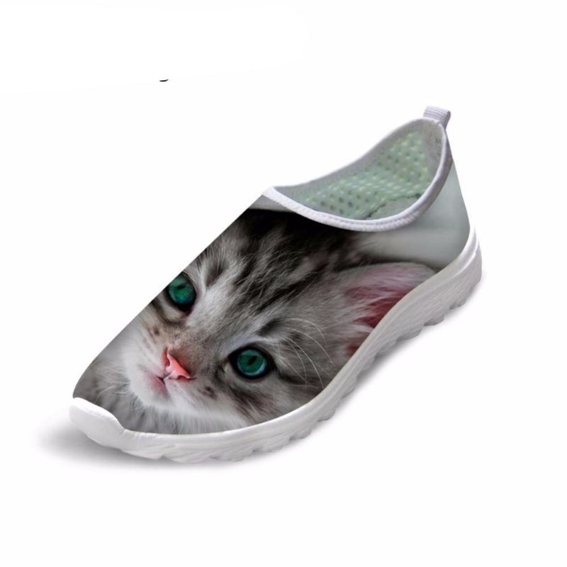 schattige 3d eenzame kat print air mesh schoenen
