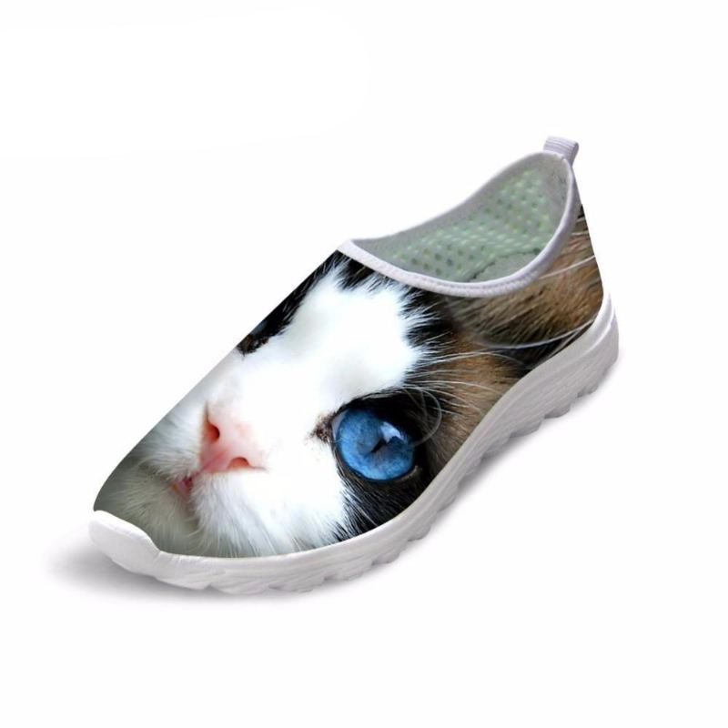 schattige 3d mysterieuze kat print air mesh schoenen