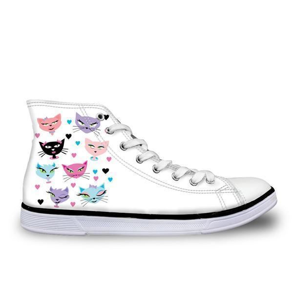 schattige hoge casual schoenen met kattenontwerp voor dames