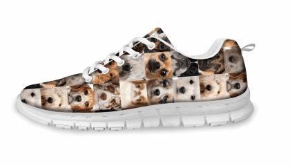 schattige hond print casual platte joggingschoenen