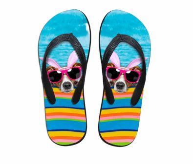 schattige hond print strand teenslippers platte slippers