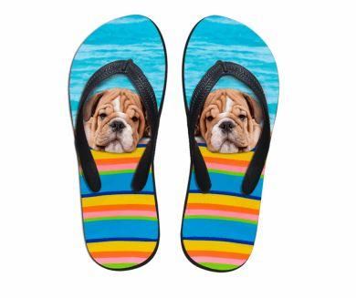 schattige hond print strand teenslippers platte slippers