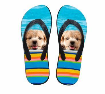 schattige hond print strand teenslippers platte slippers