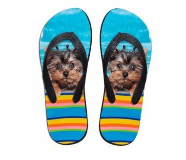 schattige hond print strand teenslippers platte slippers