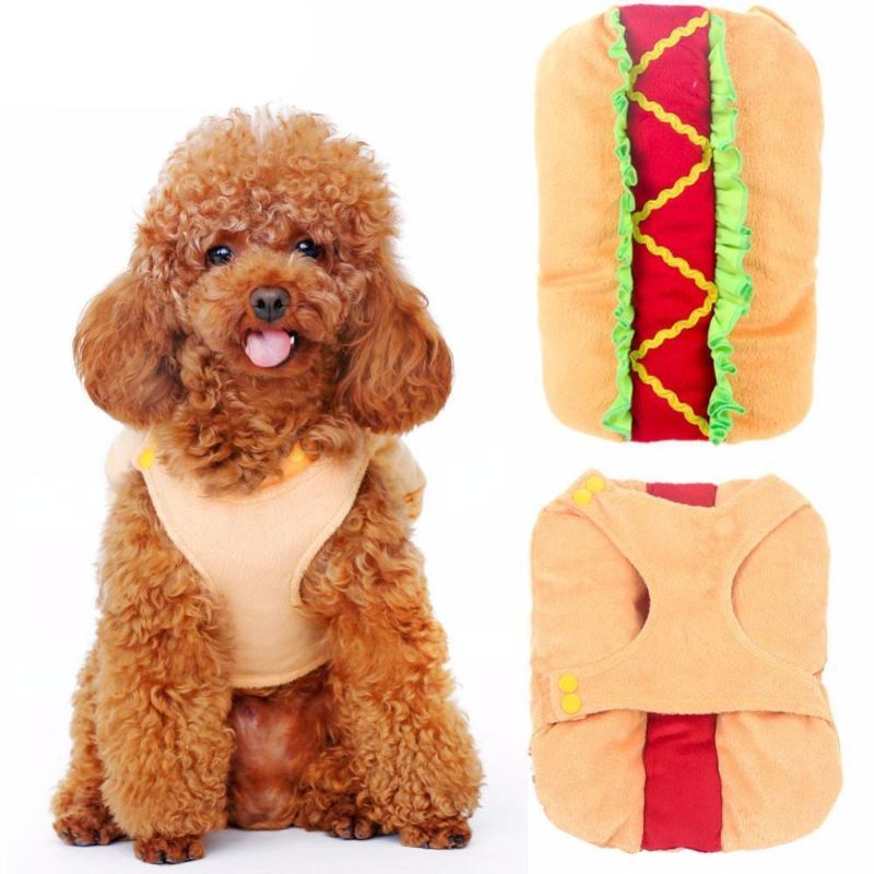 schattige hotdog design hondenkleding