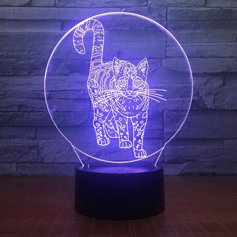 schattige kat 3d nacht bureaulamp