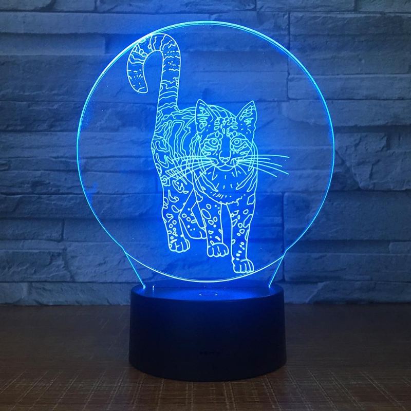 schattige kat 3d nacht bureaulamp