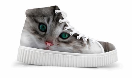 schattige kat afdrukken dikke bodem flats casual schoenen