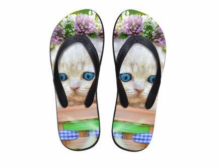 schattige kat bloemenprint slippers slippers