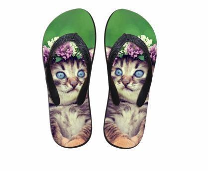 schattige kat bloemenprint slippers slippers