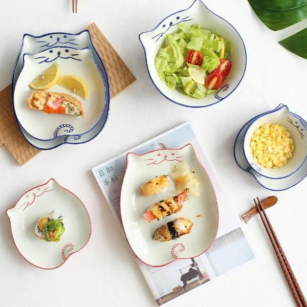 schattige kat keramische japanse dinerschaal