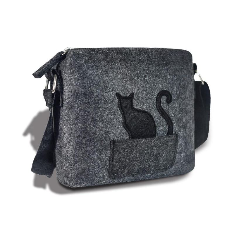 schattige kat messenger bag