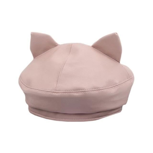 schattige kat oren baret cap