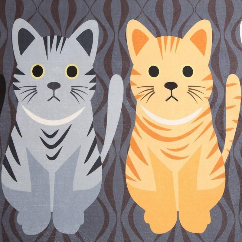 schattige kat print tapijten met antislip tape
