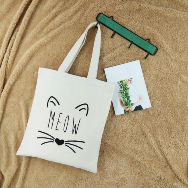 schattige kat serie canvas tas