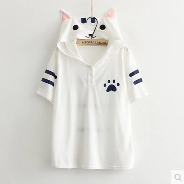 schattige kattenoren t-shirt met capuchon