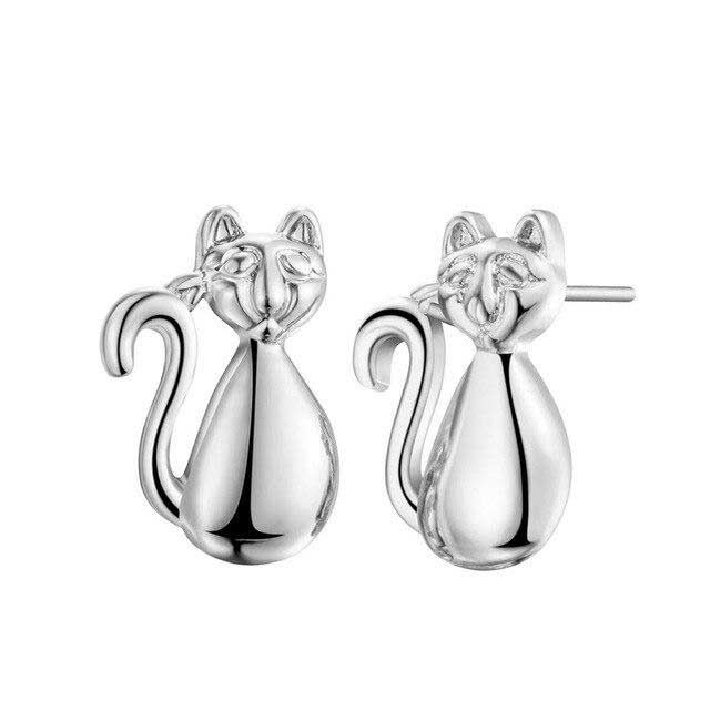 schattige kitten stud earring