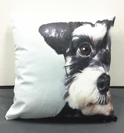 schattige kussenhoes met schnauzerprint