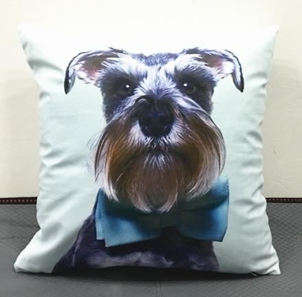 schattige kussenhoes met schnauzerprint