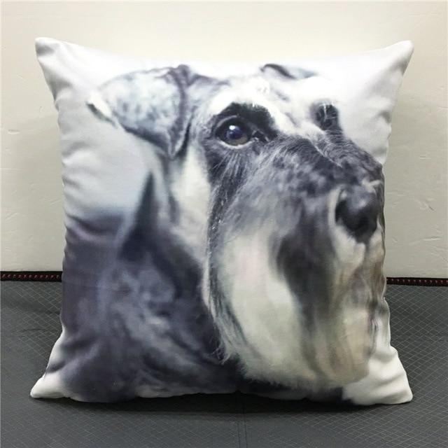 schattige kussenhoes met schnauzerprint