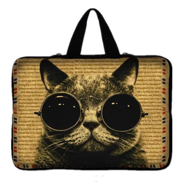 schattige laptoptas met kattenprint