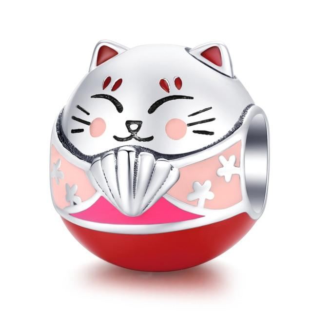 schattige maneki-neko armband bedel