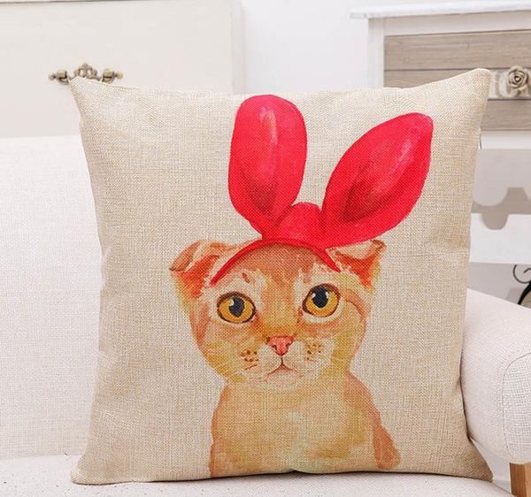 schattige mooie kat decoratieve kussenhoes