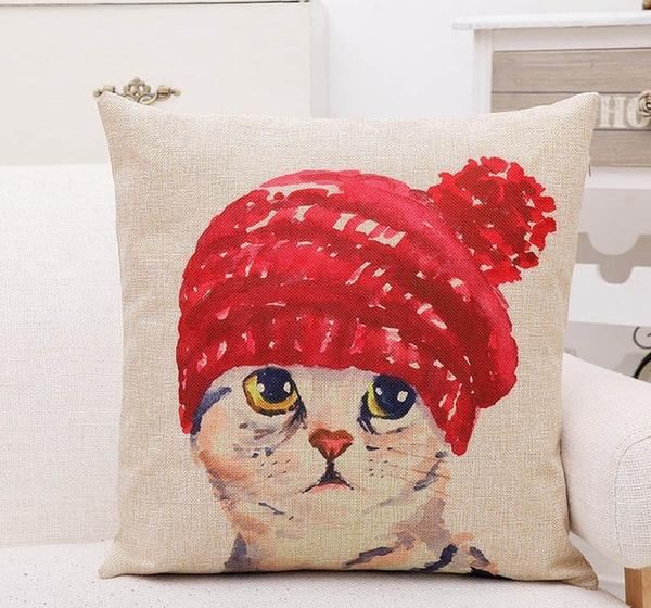 schattige mooie kat decoratieve kussenhoes