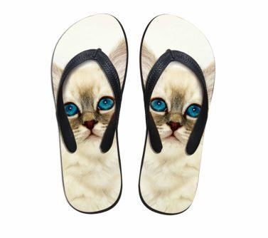 schattige sneeuwkat print teenslippers slippers