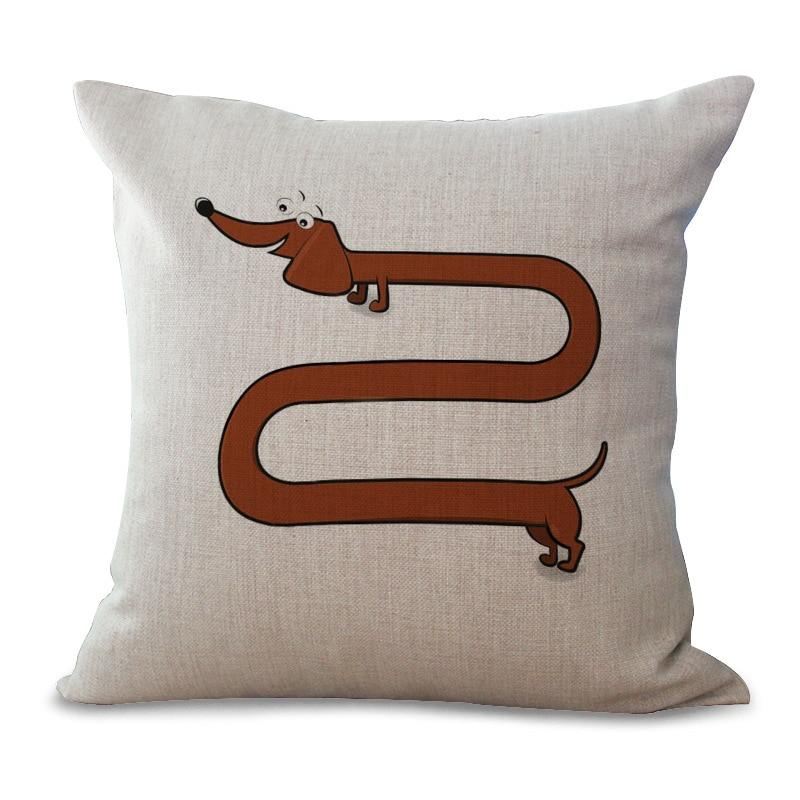 schattige teckel hond print kussensloop