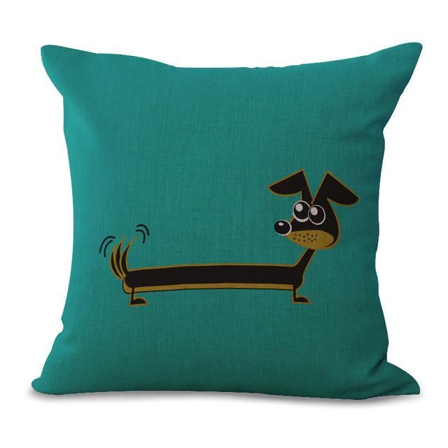 schattige teckel hond print kussensloop