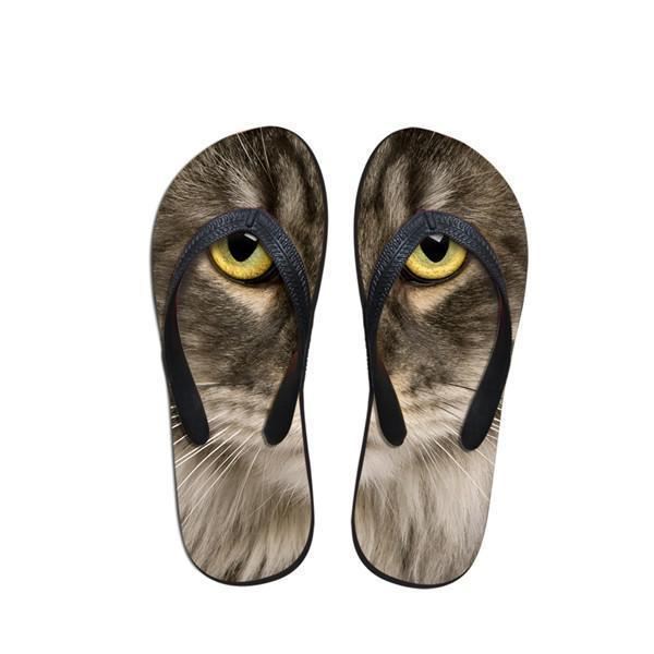 schattige vrouwen woeste kat print strand slippers slipper sandalen