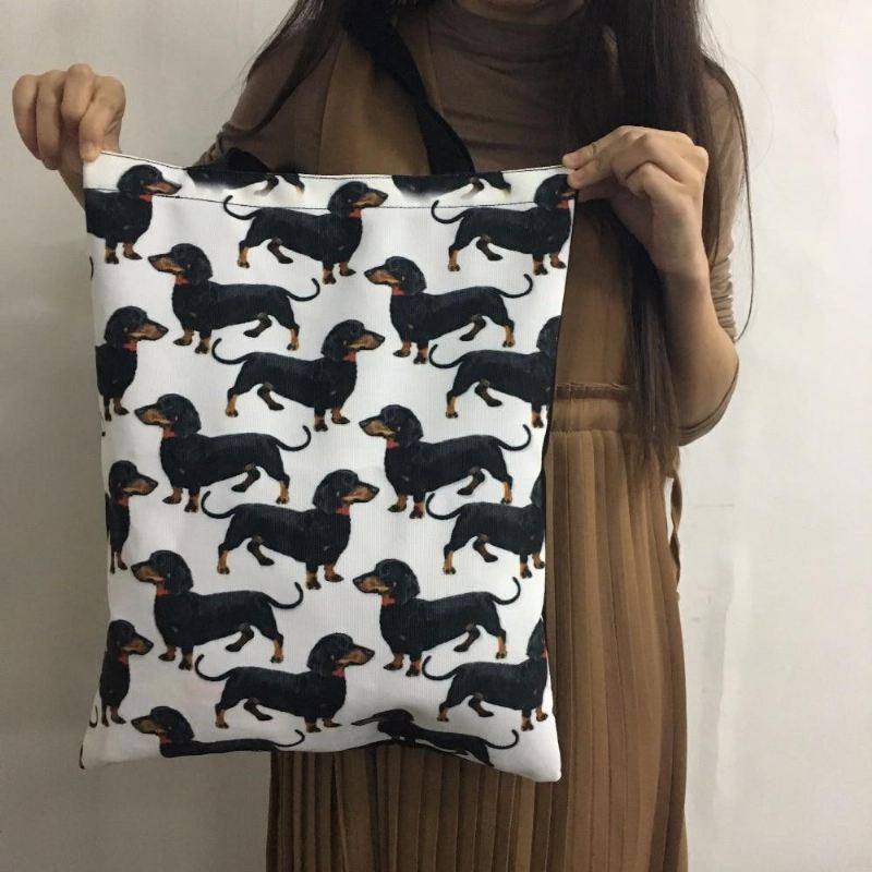 schattige zwarte draagtas met kattenprint