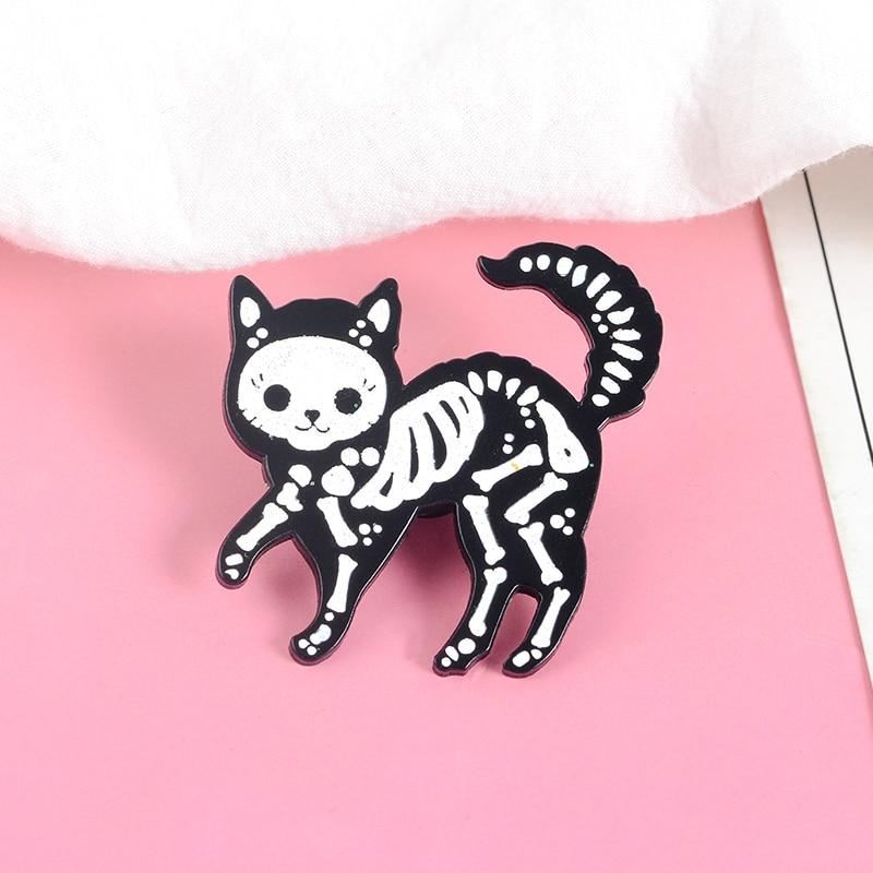 schedel skelet kat pin